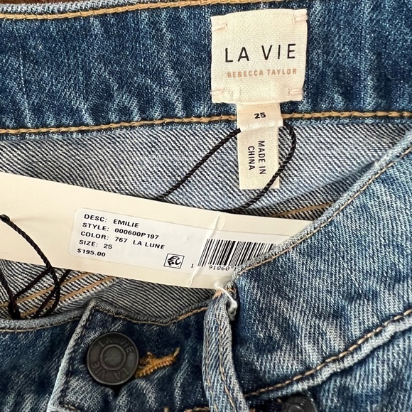 NWT REBECCA TAYLOR 90s High Waist Tapered Leg Ankle Crop Denim Mom Jeans Size 25 - Picture 8 of 9